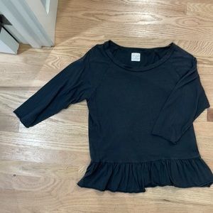 Edenation soft black bracelet length shirt